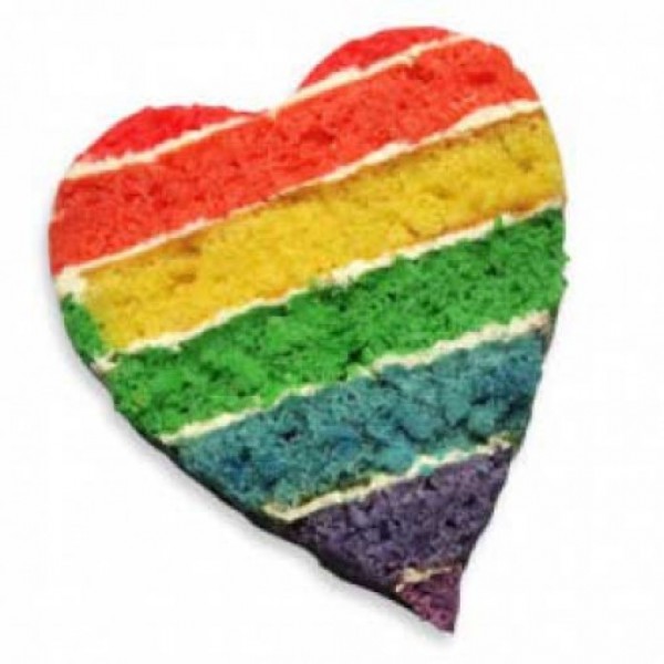 One Kg Heart Shape Rainbow Vanilla Cake